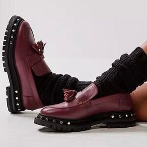 Free People Teagan Tassel Loafer In Wild Mulberry